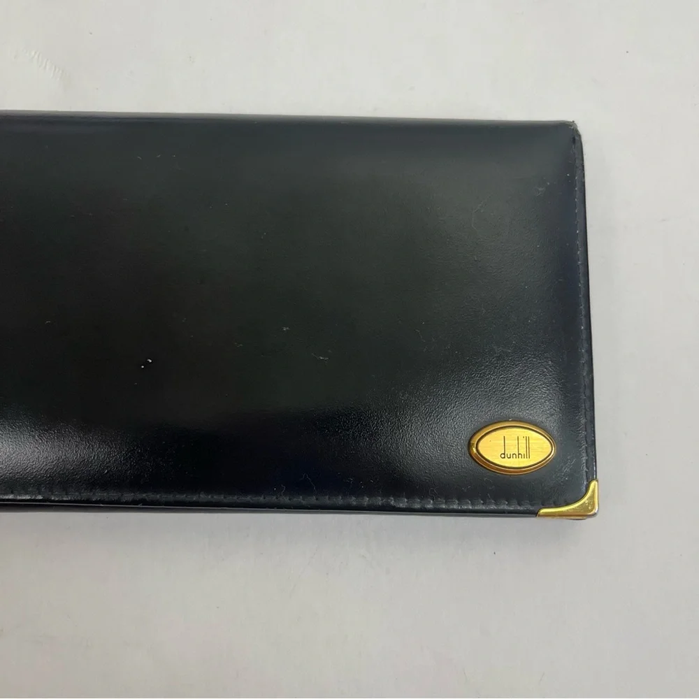 Dunhill Long Wallet Leather Gold Hardware Card Holder